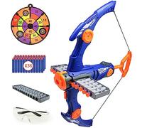 Flechas y Arco para Compatible con Dardos Nerf Gun, Bola de Espuma con Clip de 12 Dardos, Juego de 36 Flechas de Espuma