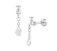FLECHAZO Pendientes de tuerca con parte trasera plana para mujer, aretes de tuerca con rosca trasera, poste de acero inoxidable 316L, piercing para cartílago, hélice, tragus, lóbulo