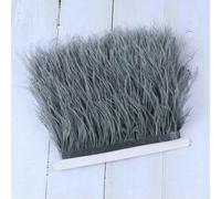 Fleco de plumas de avestruz esponjosas de 1 metro, 3-4 pulgadas, cinta de plumas naturales blancas para bodas, fiestas, costura de ropa, plumas decorativas, gris, 1 m