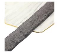 Flecos Costura Tira de hilo de algodón beige y negro de 1 m de grosor con flecos y encaje for manualidades, accesorios de ropa, borlas, ropa, almohada, decoración del hogar, 3,8 cm(Deep grey)
