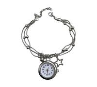 Flecos de aleación de estilo vintage con reloj funcional y cadena deslizante para reloj de borlas, talla única, como se describe