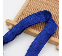 Flecos de borlas, cinta ajuste con flecos poliéster 50 metros, borde encaje, adornos bordados tela(Gem Blue)