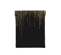 Flecos de Brillo Brillante de Oro Negro, Squeeze Top Wallet Bolsa de Almacenamiento para Mujer Monedero pequeño Bolsa de Cambio