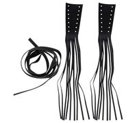 Flecos de cuero, 2 piezas para manillar, borla, cubierta de agarre universal, cubierta de agarre de mango, 2 piezas para manillar, borla, flecos de cuero