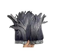 Flecos de plumas Adornos de plumas cola gallo, 25-30cm/10-12 pulgadas, 10 metros, accesorios decoración DIY for vestido, cinta for manualidades para ropa de fiesta(Dark Grey)