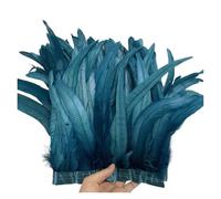 Flecos de plumas Adornos de plumas cola gallo, 25-30cm/10-12 pulgadas, accesorios decoración DIY for vestido, cinta for manualidades, penacho 2 metros para ropa de fiesta(Blue 1)
