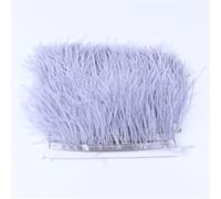 Flecos de plumas de avestruz naturales de 1 metro, 6-8 cm, plumas decorativas para manualidades, vestidos, faldas, accesorio de costura, gris plateado, 6-8 cm
