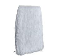 Flecos de Seda Anchos, Lote de 2 metros 100 cm largo con flecos encaje y borlas for bricolaje, accesorios for cortinas, vestidos latinos, escenarios ropa(Pure white)