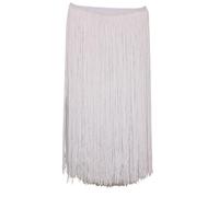 Flecos,Flecos para Coser Largos 10 metros de 50 cm de largo con flecos de encaje y borlas for hacer tú mismo vestidos latinos, accesorios de vestuario for escenario, cinta de encaje(WHITE,2Meters)