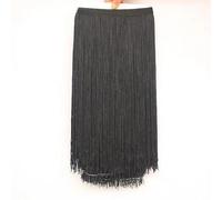 Flecos,Flecos para Coser Largos 10 metros de 50 cm de largo con flecos de encaje y borlas for hacer tú mismo vestidos latinos, accesorios de vestuario for escenario, cinta de encaje(Black,2Meters)