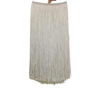 Flecos,Flecos para Coser Largos Borla de flecos de encaje de 10 metros y 50 cm de largo, flecos blancos for bricolaje, accesorios de vestuario latino for escenario, cinta de encaje(Silver Grey,5Meters