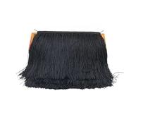 Flecos, Flecos para Coser Largos Cinta de encaje con flecos y borlas poliéster 20 cm largo for coser vestidos latinos, cortinas, accesorios costura DIY(Black,5yard)