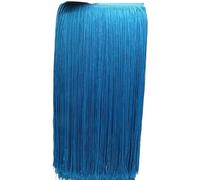 Flecos,Flecos para Coser Largos Lote de 2 metros de 50/100 cm de largo con flecos de encaje y borlas for bricolaje, accesorios for cortinas, ropa de escenario y vestido latino(Lake blue,50CM Wide)