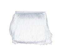 Flecos Rayon para Coser Largos, Pasamaneria, Tela Rayon para Vestidos de Fiesta, Ideal para Costura - Medida Ideal 30 cm en Paquetes de 10 metro (30 Cm - 10 Mt - Blanco)