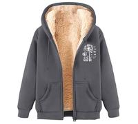 Fleece Jacket Women Full Zip Up Hoodie Chunky Warm Fall Winter Coat Cute Fuzzy Sherpa Lined Jacket with Pockets
