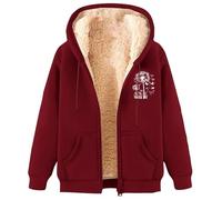 Fleece Jacket Women Full Zip Up Hoodie Chunky Warm Fall Winter Coat Cute Fuzzy Sherpa Lined Jacket with Pockets