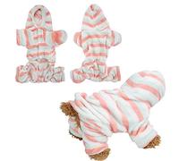 Fleece Light Red Green Stripe Soodies Pet Pajamas Dogs Cats Invierno (S)