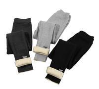 Fleece Lined Leggings Girls Black Thermal Leggings Kids Cotton Warm School Trousers Children Winter Warm Footless Tights Teen Soft Fluffy Yoga Legging Thick Sports Joggers