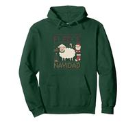 Fleece Navidad - Divertido Agricultor de ovejas ovejas Pastor Navidad Sudadera con Capucha, Unisex para Adultos, Verde Bosque, XXL