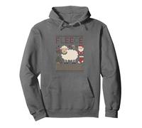 Fleece Navidad - Divertido Agricultor de ovejas ovejas Pastor Navidad Sudadera con Capucha, Unisex para Adultos, Asfalto, XXL