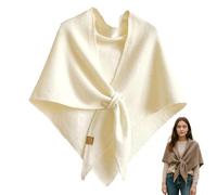Fleece Shawl Wrap for Women, Women's Cardigan Shawl, Soft Open Front Poncho Sweater, Soft Comfortable, for All Seasons (White)