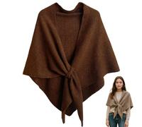 Fleece Shawl Wrap for Women, Women's Cardigan Shawl, Soft Open Front Poncho Sweater, Soft Comfortable, for All Seasons (Brown)