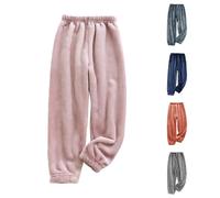 Fleece Sweatpants for Girls Fuzzy Flannel Baggy Pants Kids Elastic Waist Thermal School Trousers Children Winter Cotton Straight Leg Casual Sweatpant Teen Girls Athletic Jogging Pants