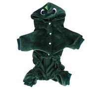 Fleece Winter Lindo Dinosaur Din Dog Clothes Hoodies for Small Dogs Puppy Chaqueta Traje (S)