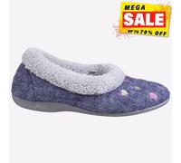 Fleet & Foster Alaska Mujer Casual Polar Acogedor Pantuflas Azul Marino