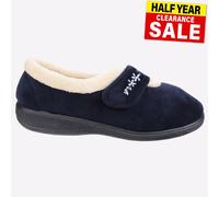 Fleet & Foster - Pantuflas Capa Mujer Moda Informal - Espuma de memoria, Velour - Marino