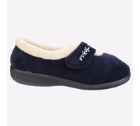 Fleet & Foster Capa Mujer Moda Informal Memoria Espuma Velour Pantuflas Marino
