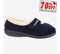 Fleet & Foster Capa Mujer Moda Informal Memoria Espuma Velour Pantuflas Marino