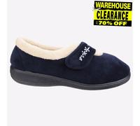 Fleet & Foster - Pantuflas Capa Mujer Moda Informal - Espuma de memoria, Velour - Marino