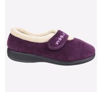 Fleet & Foster Capa Mujer Moda Informal Velour Memoria Espuma Pantuflas Violeta