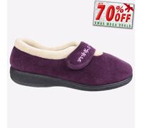 Fleet & Foster Capa Mujer Moda Informal Velour Memoria Espuma Pantuflas Violeta