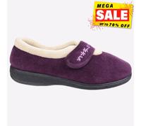 Fleet & Foster Capa Mujer Moda Informal Velour Memoria Espuma Pantuflas Violeta