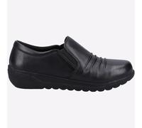 Fleet & Foster Finnsheep Mujer Espuma Viscoelástica Cuero Clásico Zapatos Negros