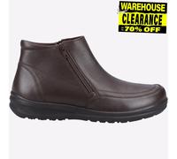 Fleet & Foster Hombre Targhee Estilo Informal Moda Cuero Cremallera Botas Marrón