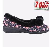 Fleet & Foster Jilguero Mujer Acogedor Comodidad Pantuflas Zapatillas Negro