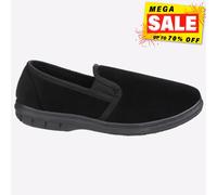 Fleet & Foster John Hombre Tradicional Informal Memoria Espuma Pantuflas Negro