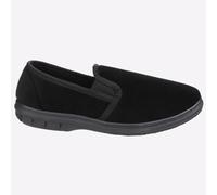 Fleet & Foster John Hombre Tradicional Informal Memoria Espuma Pantuflas Negro
