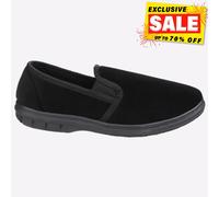 Fleet & Foster John Hombre Tradicional Informal Memoria Espuma Pantuflas Negro