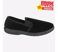 Fleet & Foster John Hombre Tradicional Informal Memoria Espuma Pantuflas Negro