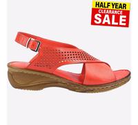 Fleet & Foster Judith Mujer Diseñador Moda Verano Sandalias de Cuña Rojo