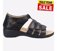 Fleet & Foster Julie Memoria Espuma De Mujer Casual Moda Verano Sandalias Negras