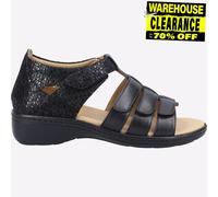 Fleet & Foster Julie Memoria Espuma De Mujer Casual Moda Verano Sandalias Negras