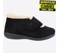 Fleet & Foster Pantuflas Levitt Mujer Velour Memoria Espuma Negro