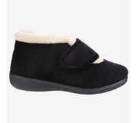 Fleet & Foster Levitt Mujer Moda Informal Velour Memoria Espuma Pantuflas Negro