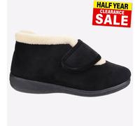 Fleet & Foster Pantuflas Levitt Mujer Velour Memoria Espuma Negro