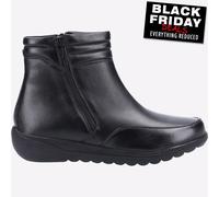 Fleet & Foster Marruecos Mujer Casual Moda Ajuste Ancho Cuero Botines Negro